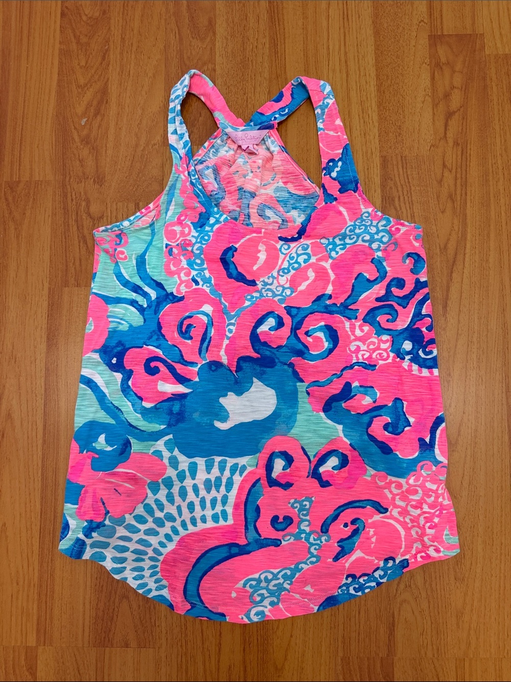 Lilly Pulitzer Neon Pink & Aqua Racerback Tank